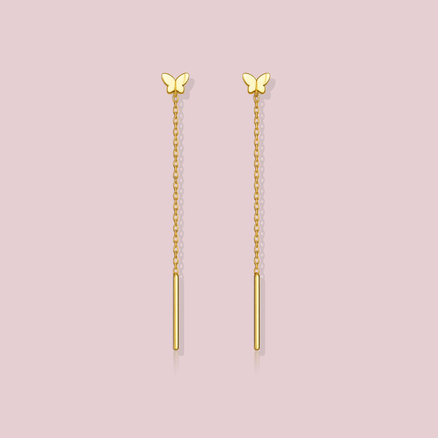 14K Solid Gold butterfly voladores earrings
