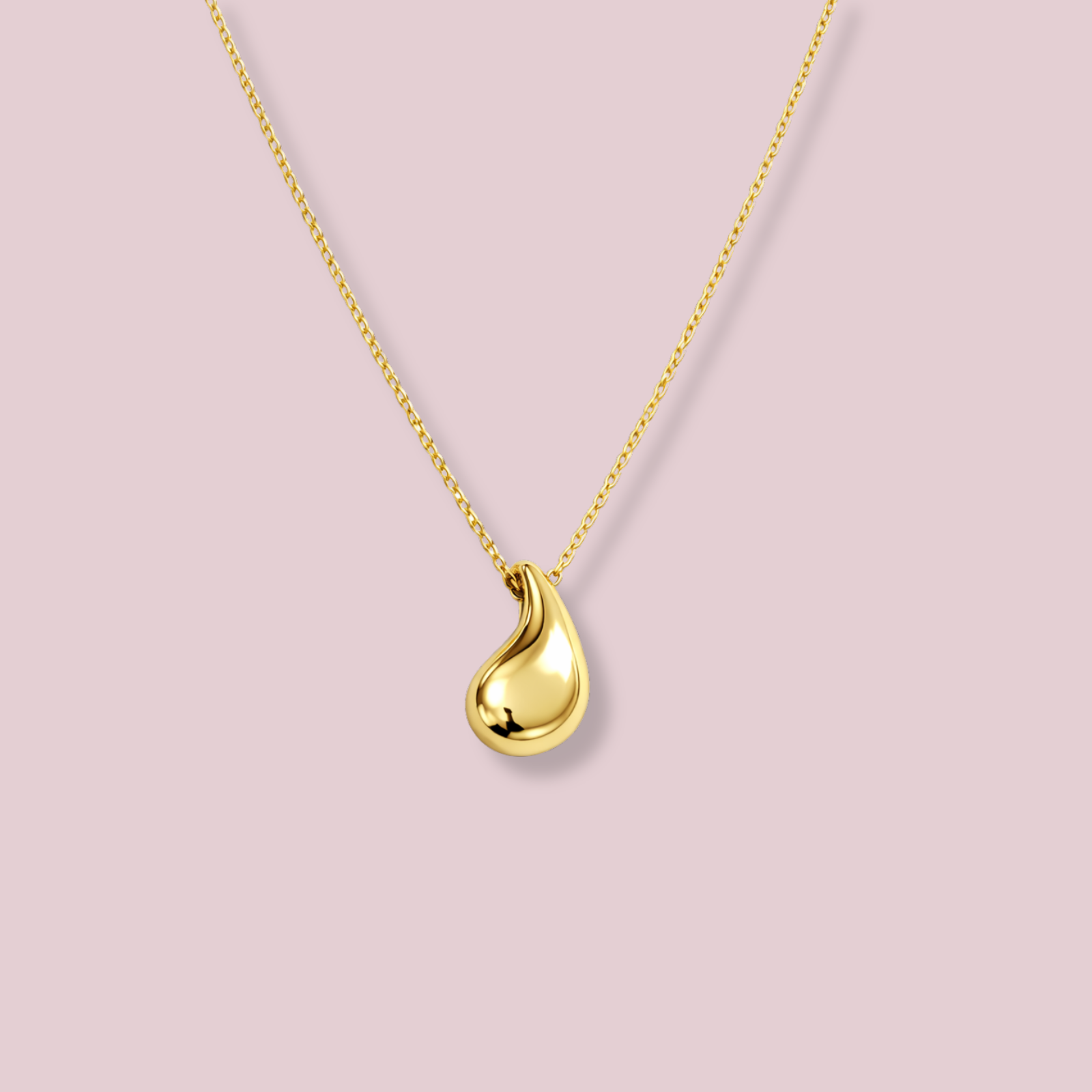 10K Solid Gold Tear Drop Necklace. – JIG Jewelry