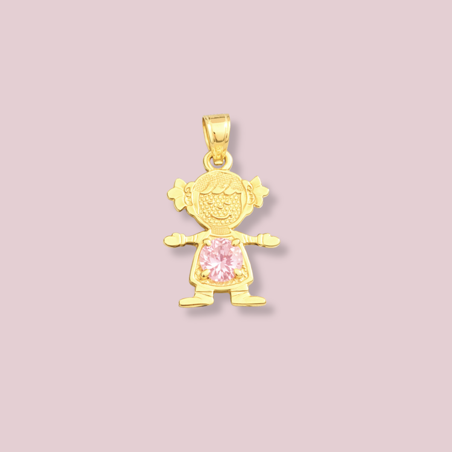 10K Solid Gold Girl Pendant