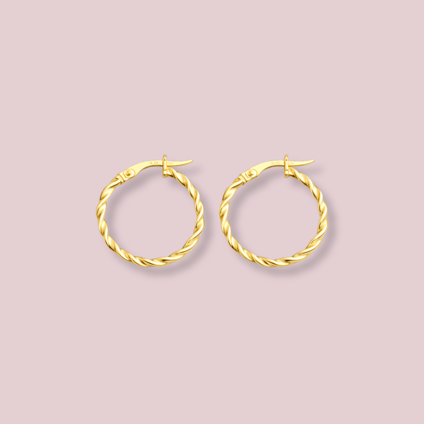 10K Solid Gold Torsal Hoop Earrings (15mm)