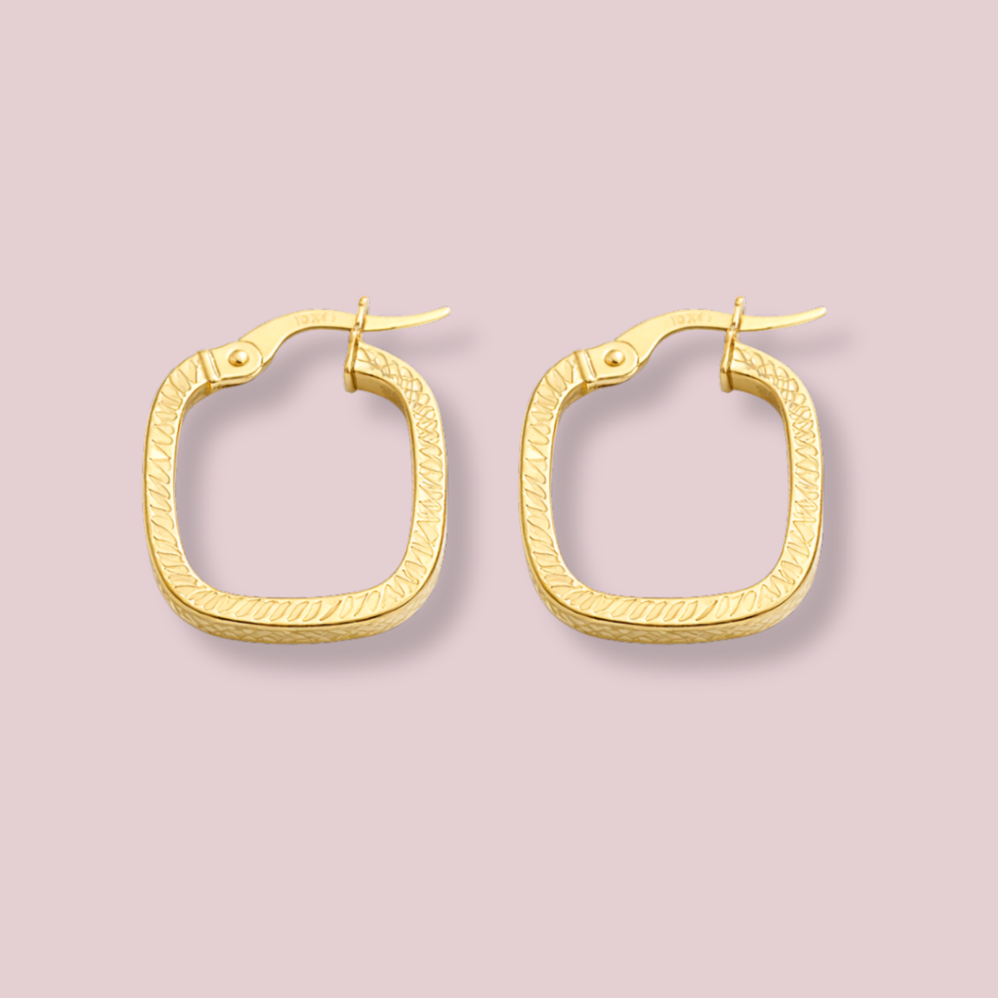 10K Gold Square Hoop Earrings (20mm)