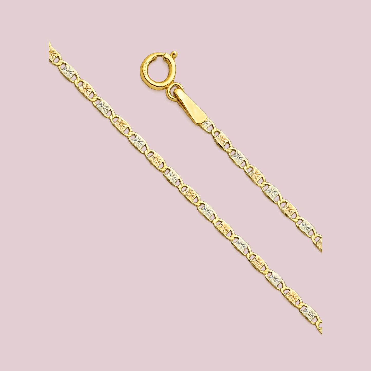 14K Solid Gold Valentino Chain.