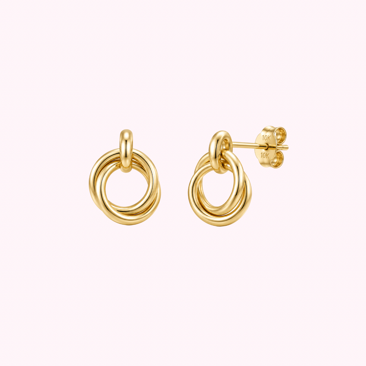 10K Solid Gold Classic Knot Earrings