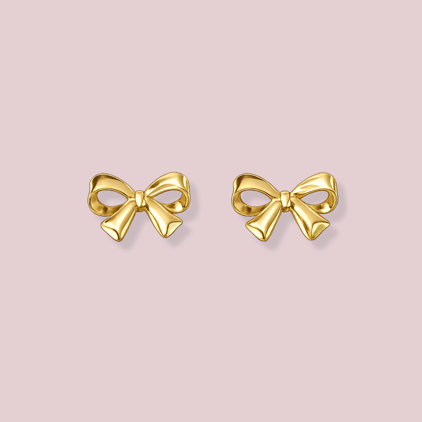 14K Solid Gold Lazo Earrings.