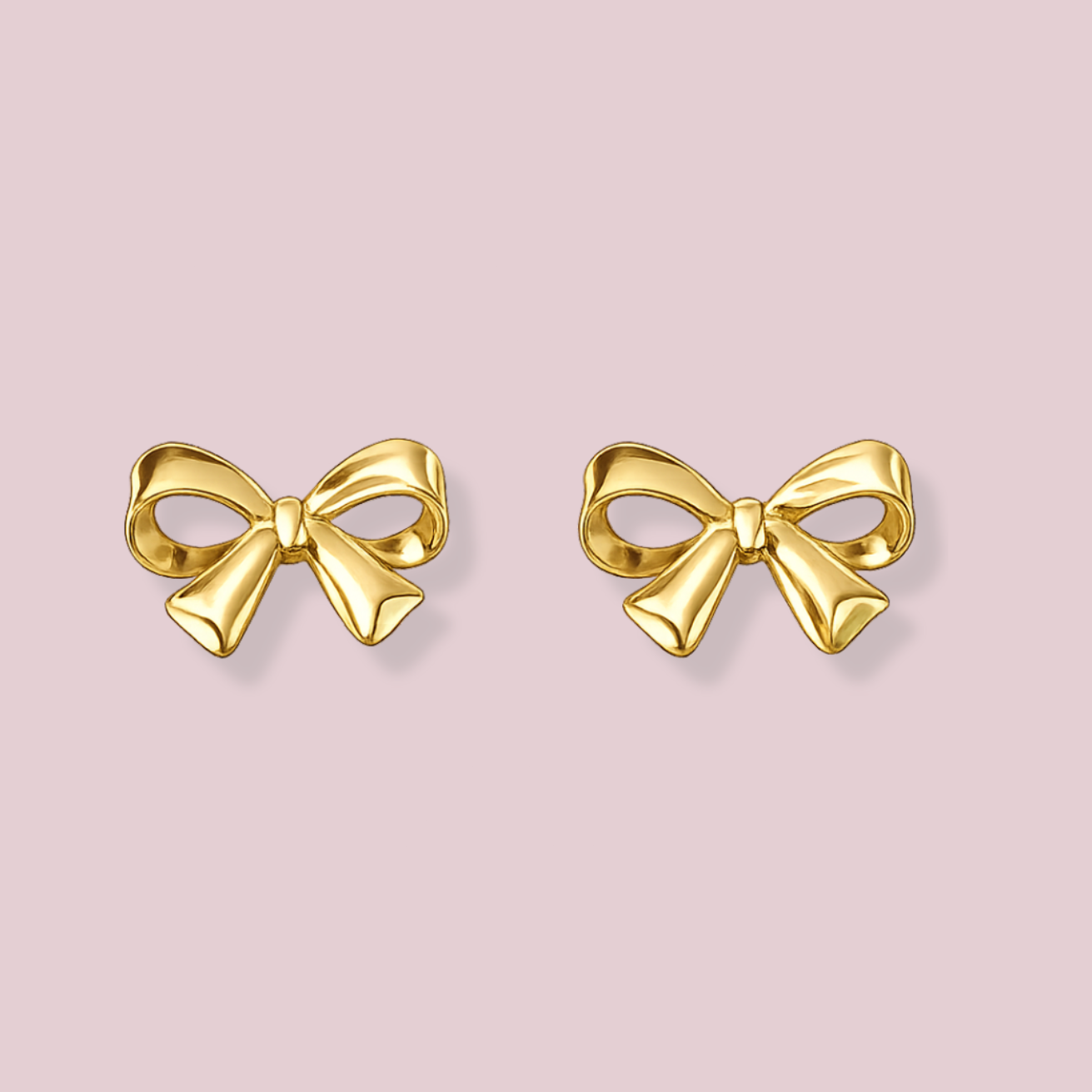 14K Solid Gold Lazo Earrings.
