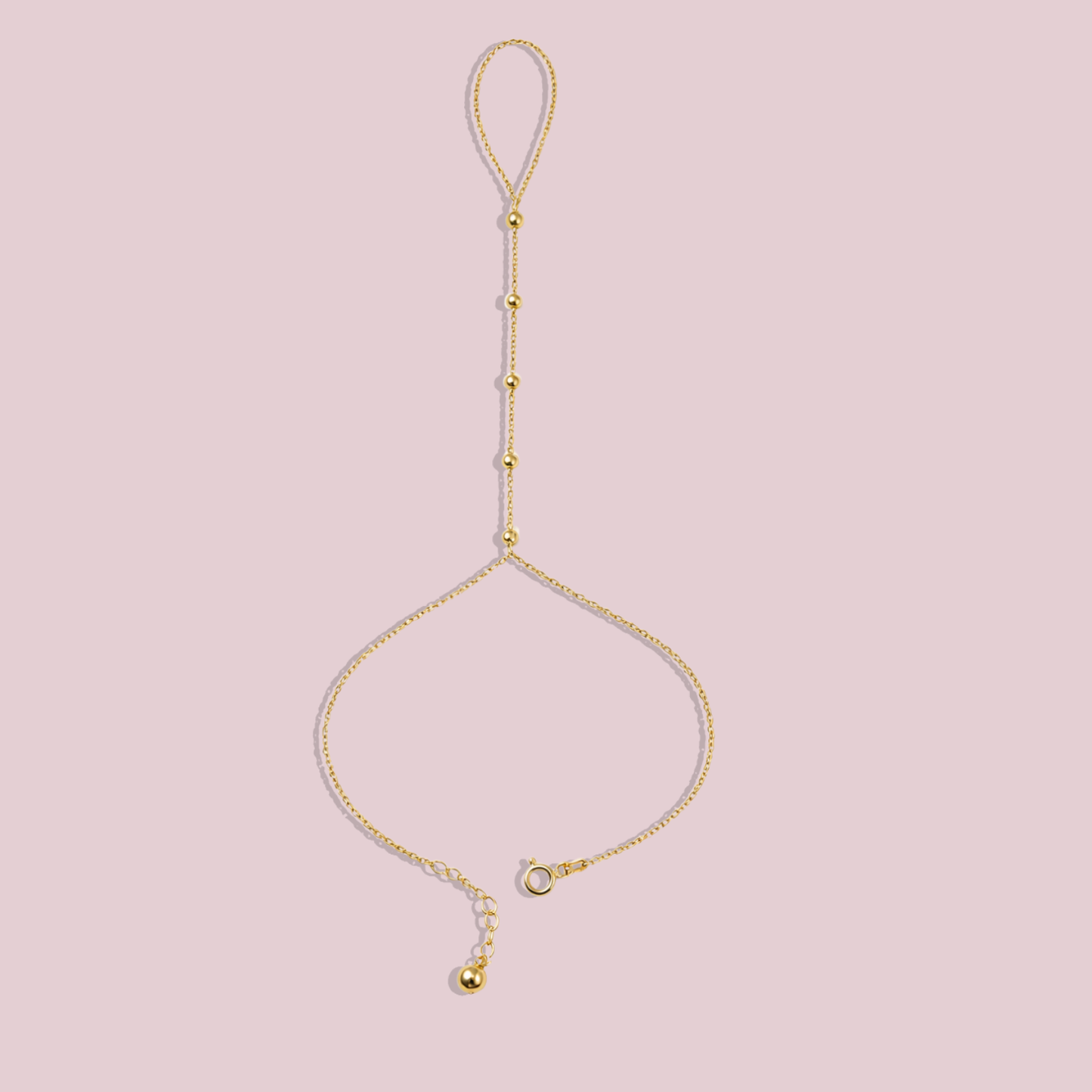 10K Solid Gold Hand Chain Ball Diamond Cut.