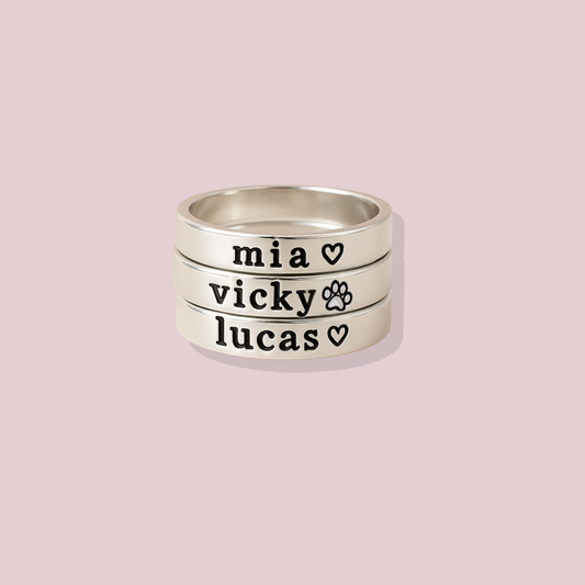 Sterling Silver Personalized Name Ring.
