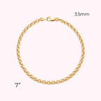 10K Semi Solid Rolo Bracelet 3.5mm