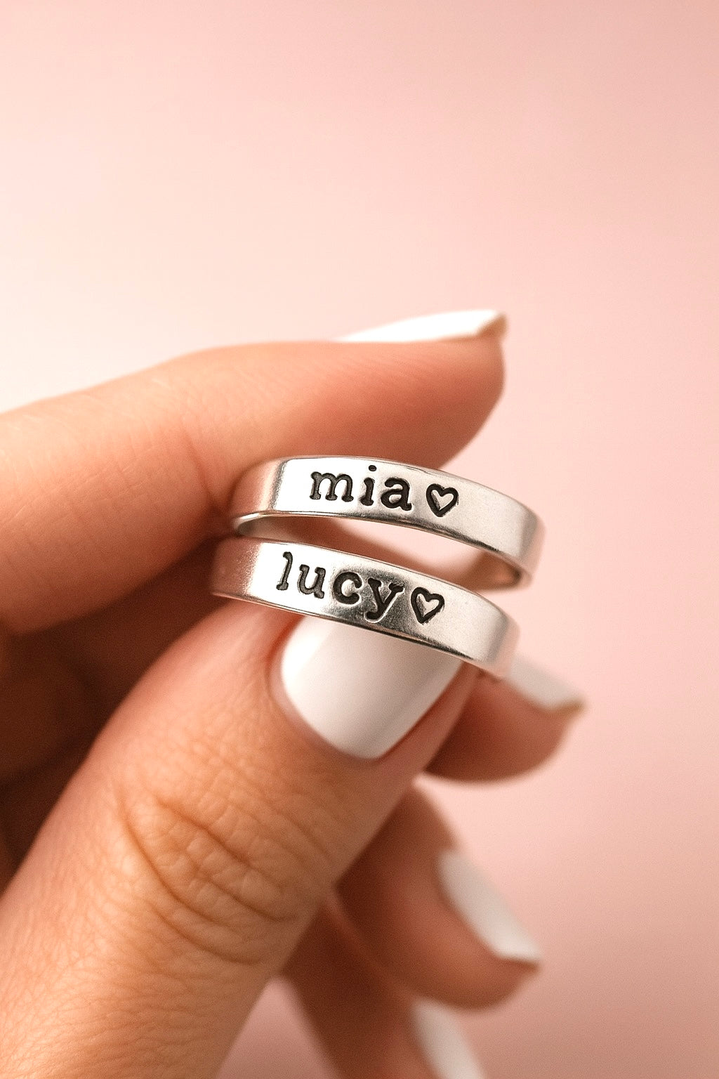 Sterling Silver Personalized Name Ring.