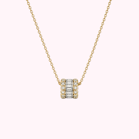 14K Solid Gold Two Tone Necklace
