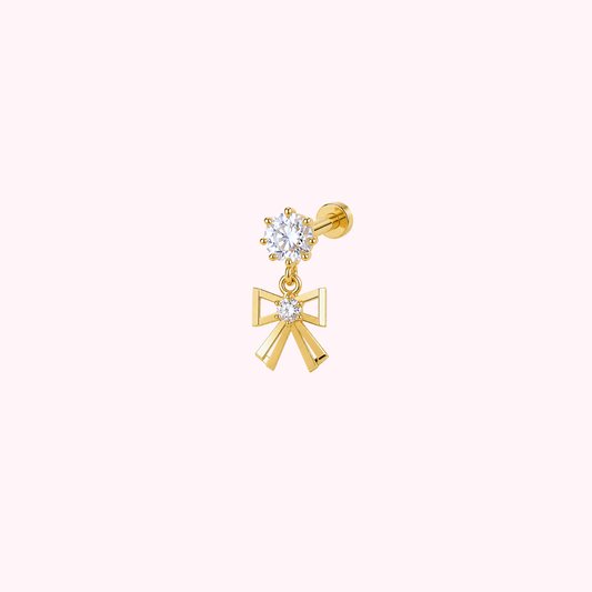 14K Solid Gold Bow Cartilage Piercing