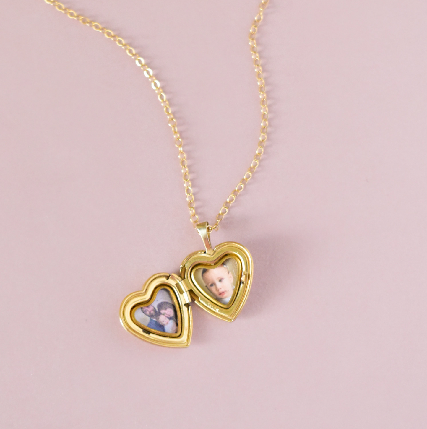 14k Solid Gold Heart Locket Necklace