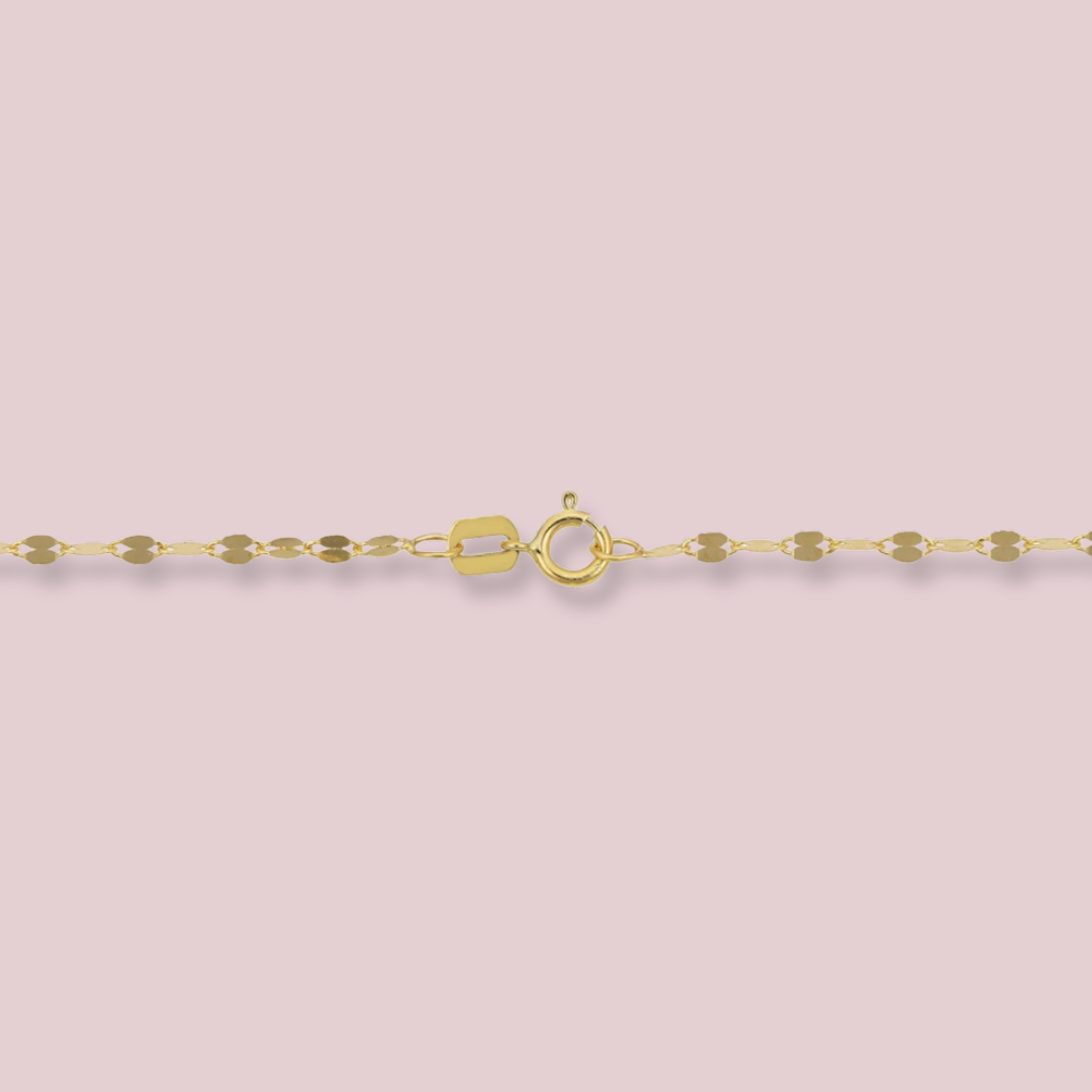 14K Solid Gold Mirror Chain