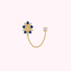 14K Solid Gold Virgin Mary Double Stud Earrings