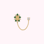 14K Solid Gold Virgin Mary Double Stud Earrings