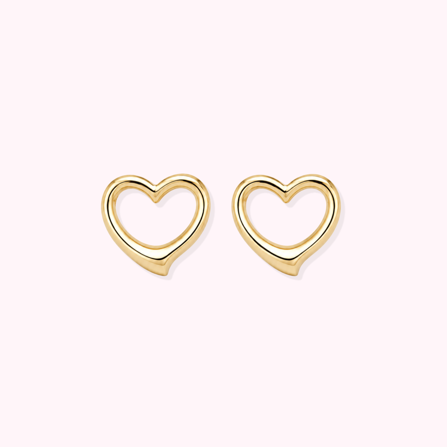 14K Open Heart Earrings