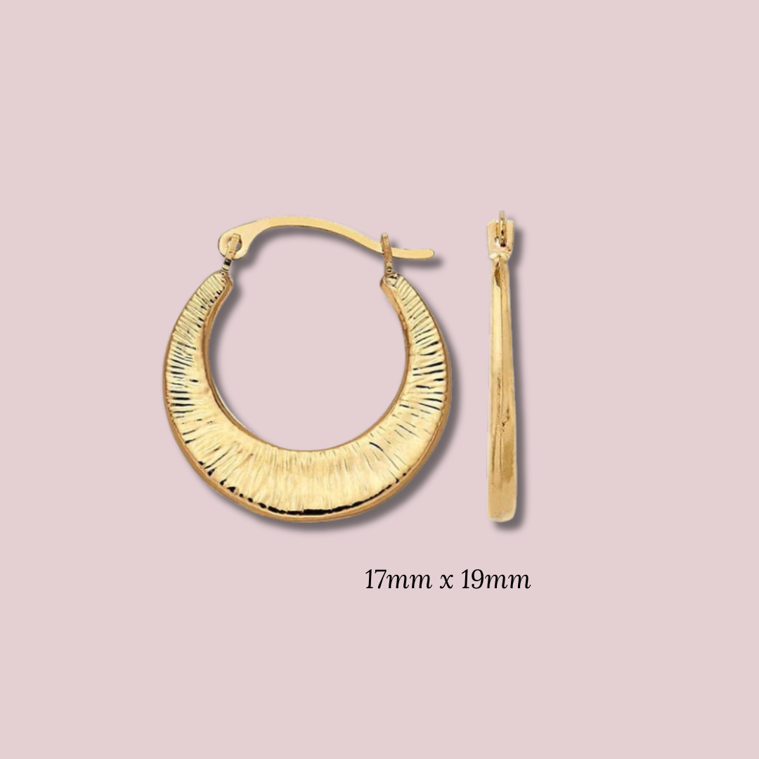 14k Solid Gold Lace hoop earring