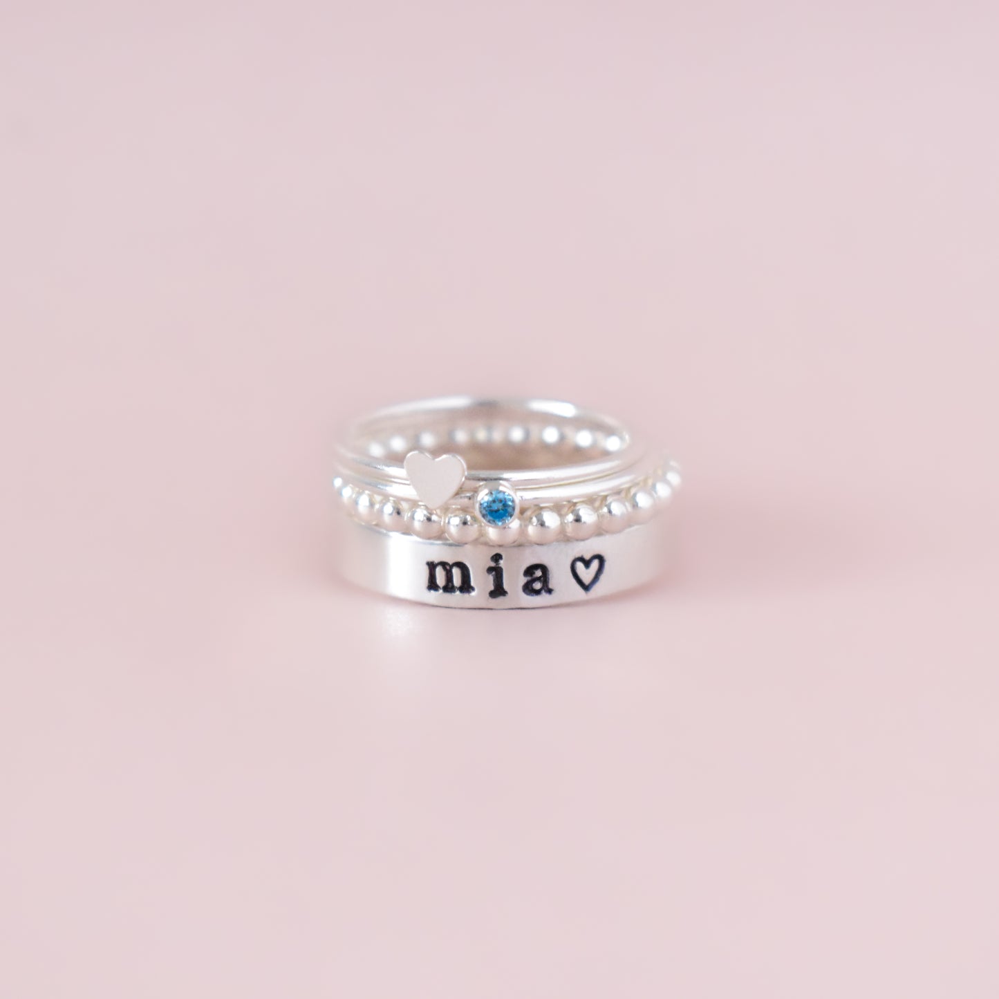 Personalized name ring set