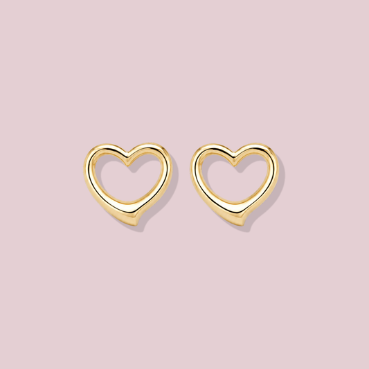 14K Open Heart Earrings