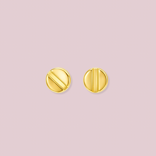 14K Solid Gold Tornillo Earrings