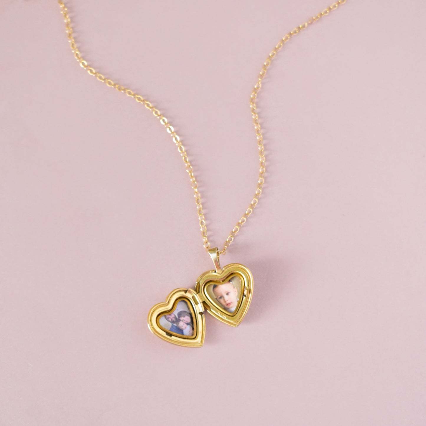 14k Solid Gold Heart Locket Necklace