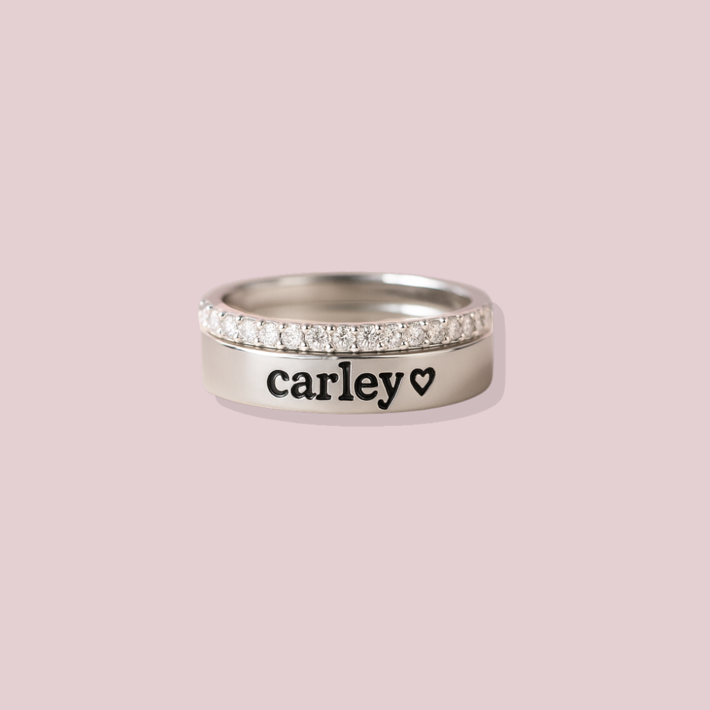 Sterling Silver Name Ring with CZ ring
