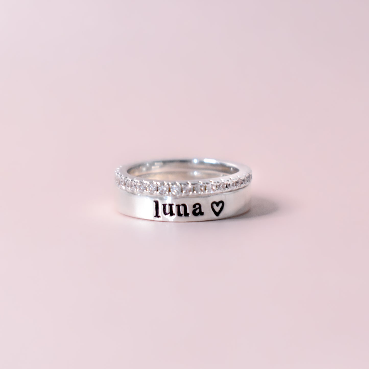 Personalized Name Ring with CZ ring