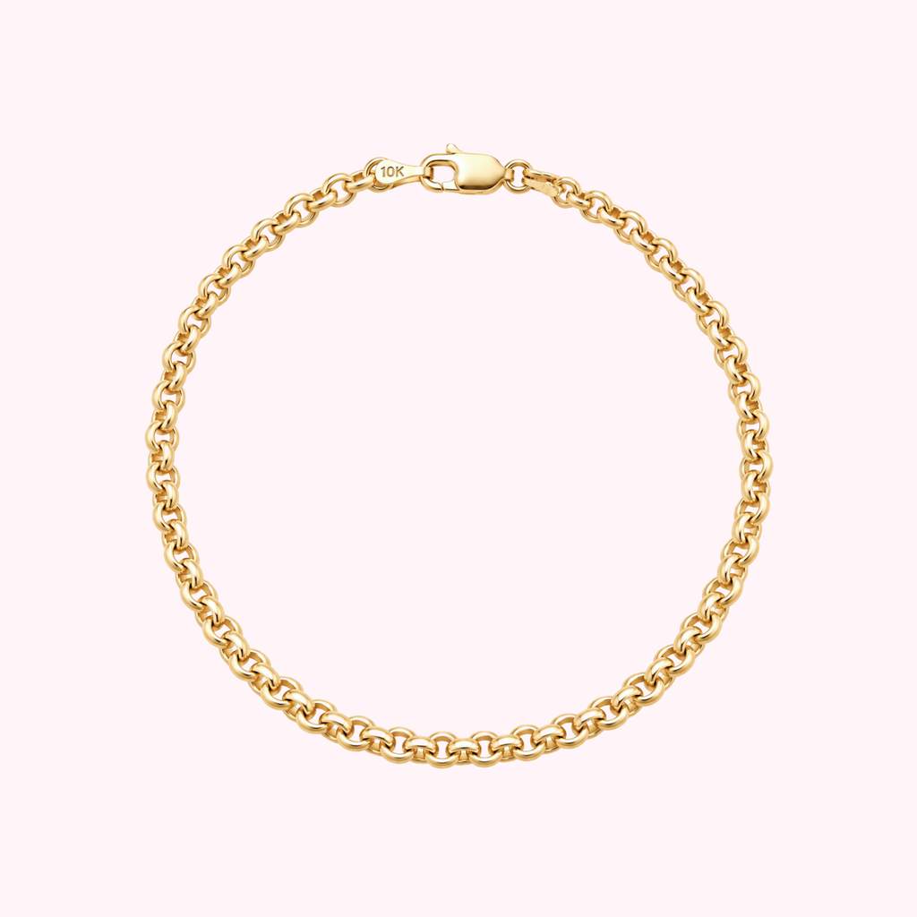 10K Semi Solid Rolo Bracelet 3.5mm