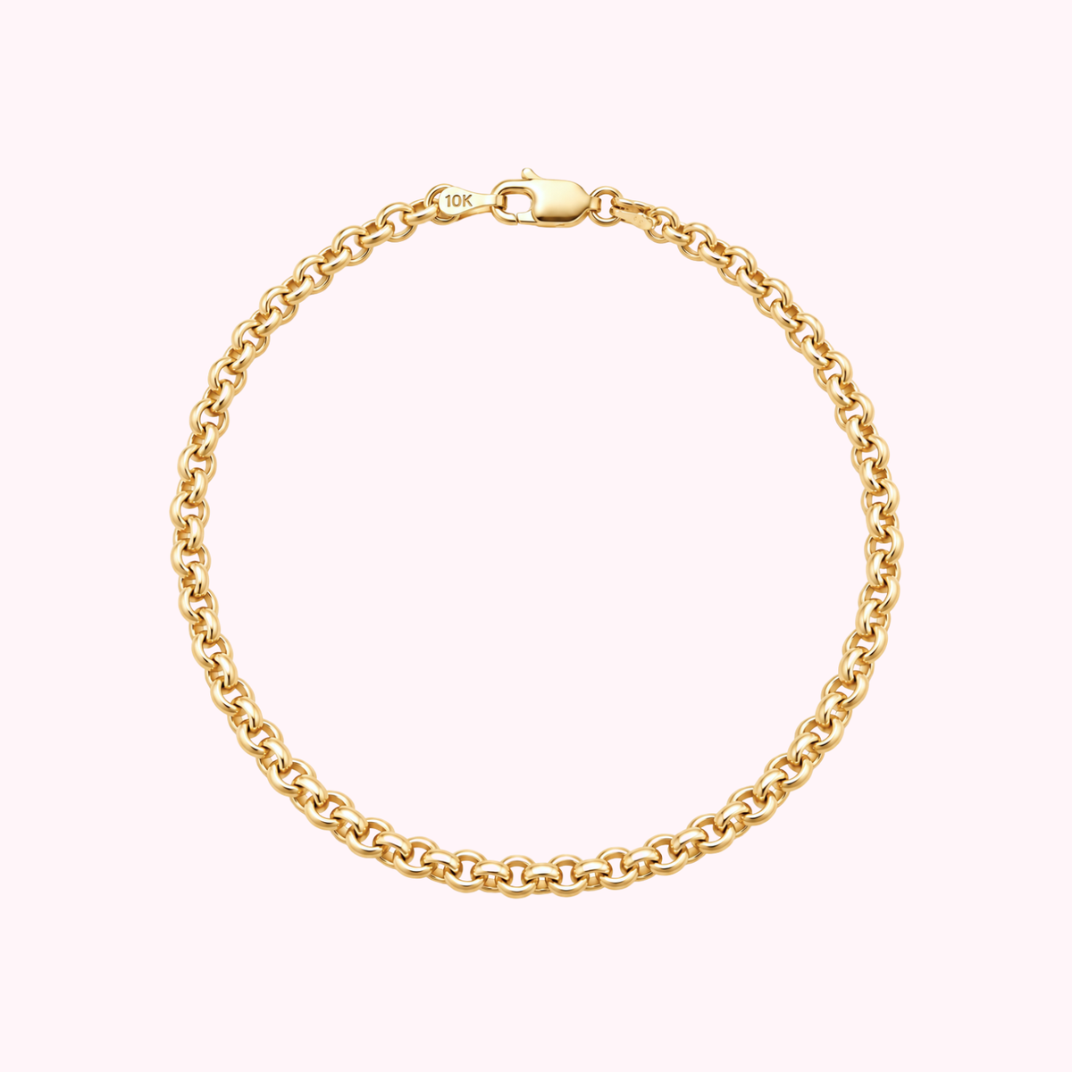 10K Semi Solid Rolo Bracelet 3.5mm