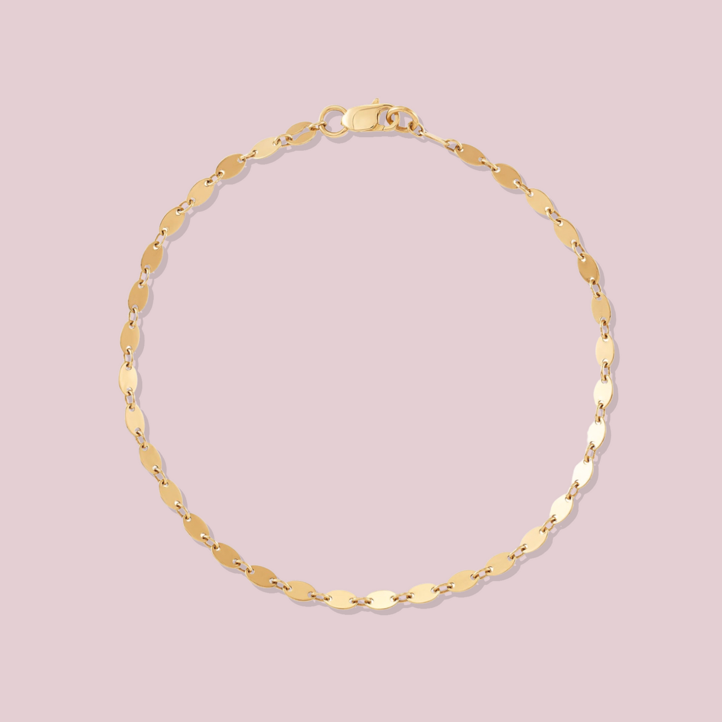 14k Solid Gold Oval Link Bracelet