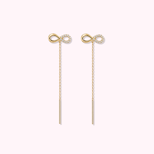 14K Solid Gold Infinity Voladores Earrings