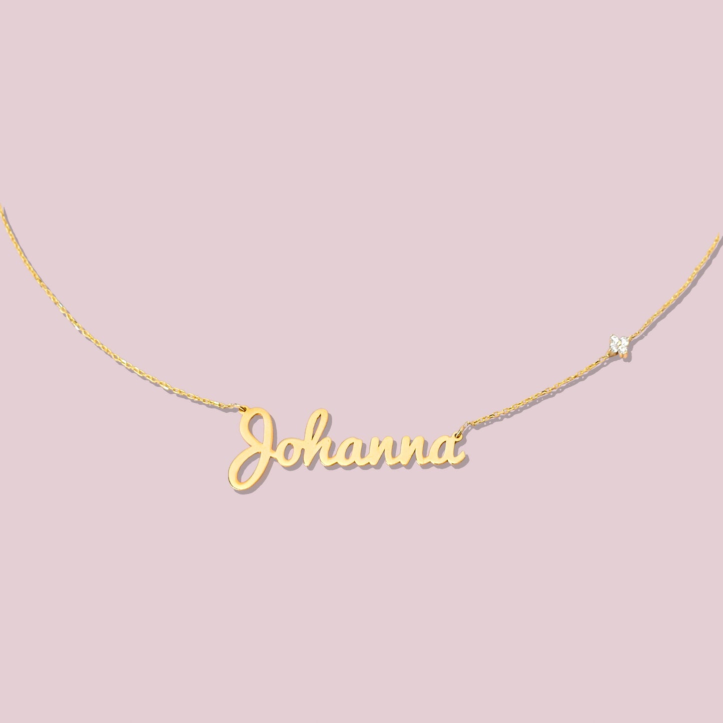 14K Solid gold Personalized Name necklace with Diamond