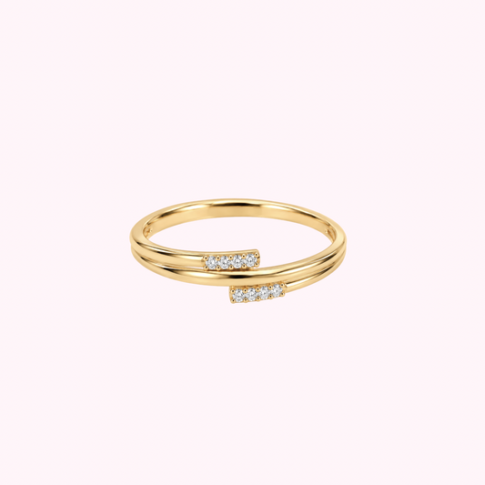 14K Solid Gold CZ Band Ring