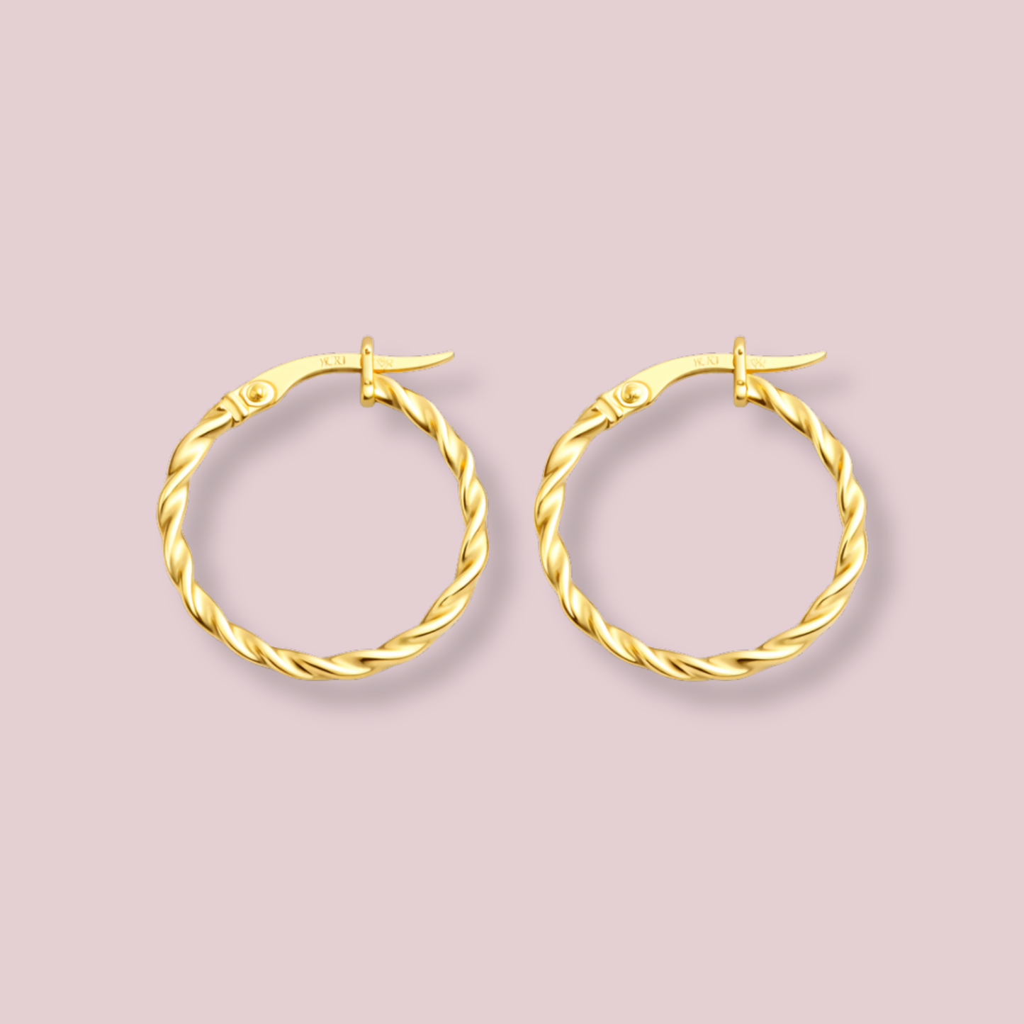 10K Solid Gold Torsal Hoop Earrings (20mm)