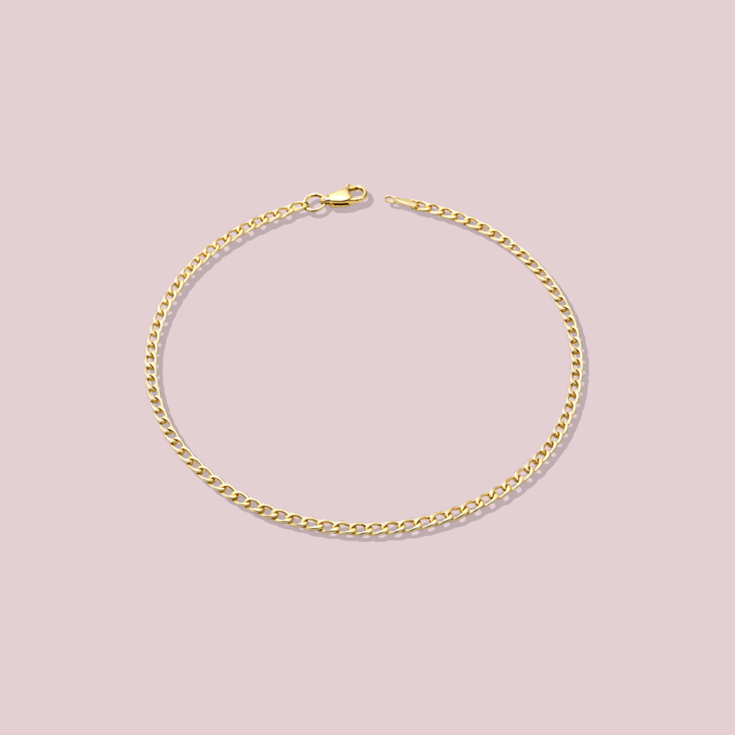14K Solid Gold Cuban Link Bracelet 2.5mm