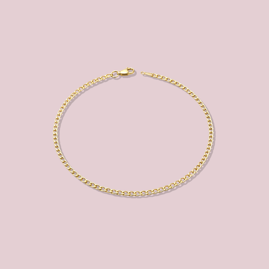 14K Solid Gold Cuban Link Bracelet 2.5mm