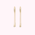 14K Solid Gold CZ Voladores Earrings