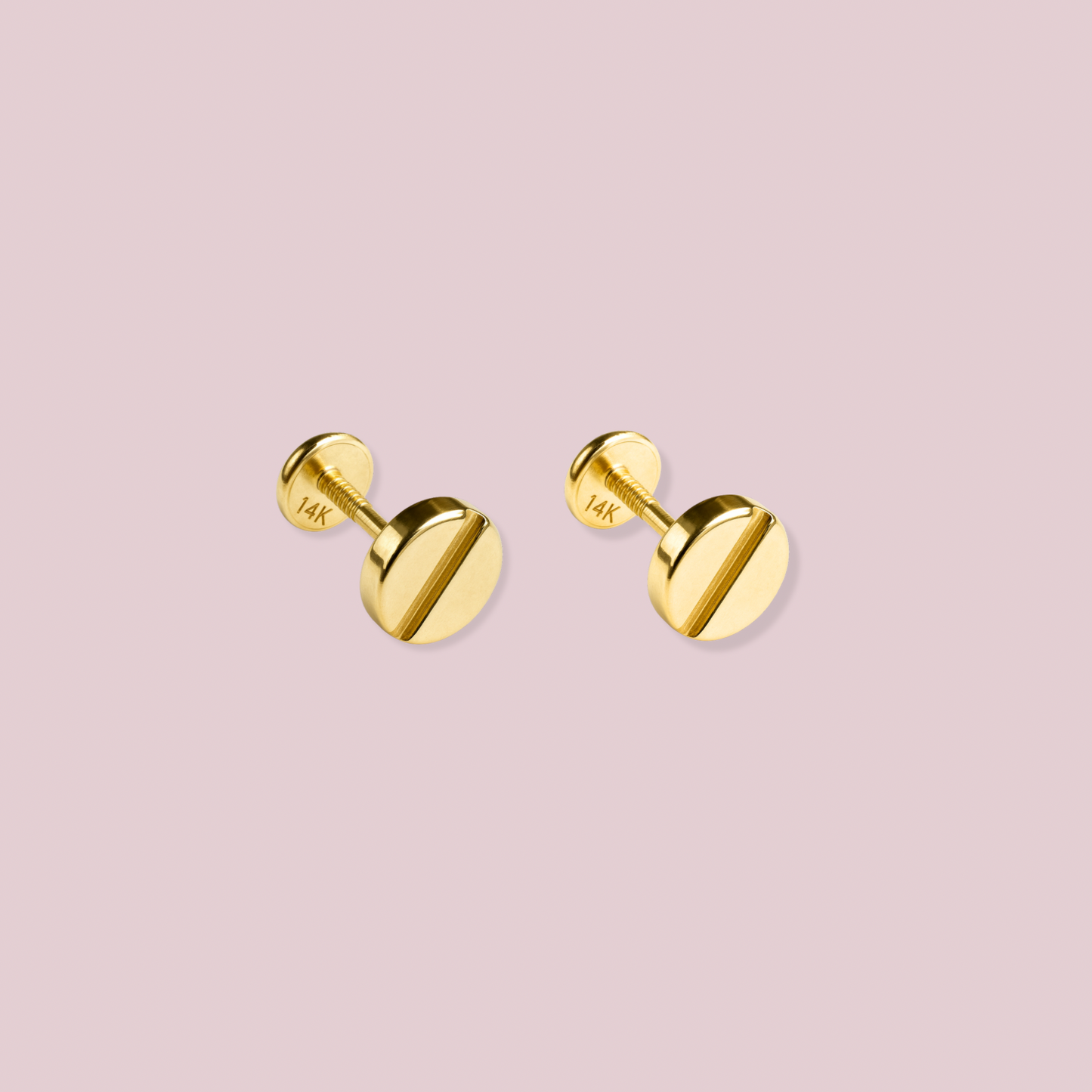 14K Solid Gold Tornillo Earrings