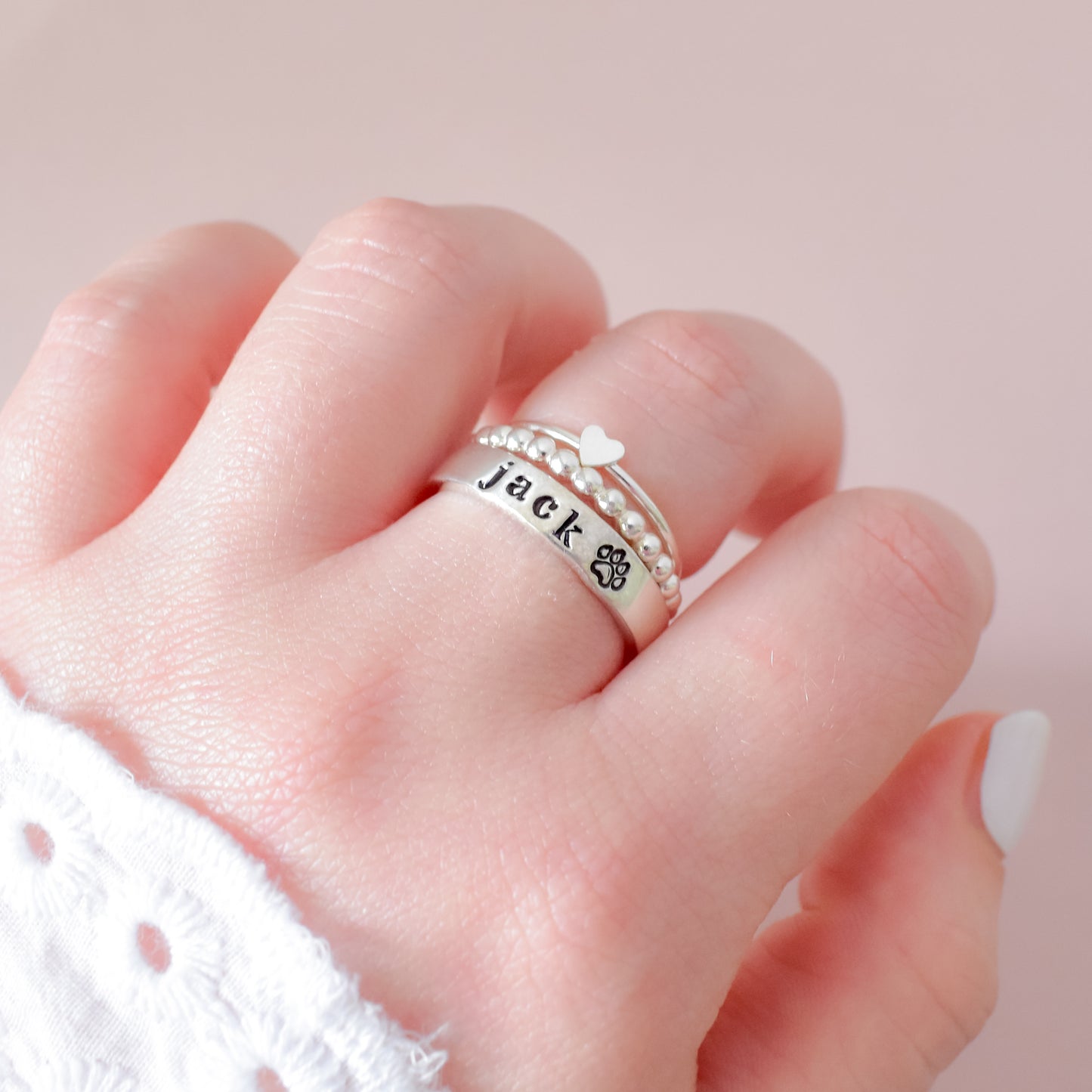 Dog name ring set