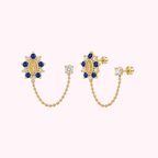 14K Solid Gold Virgin Mary Double Stud Earrings