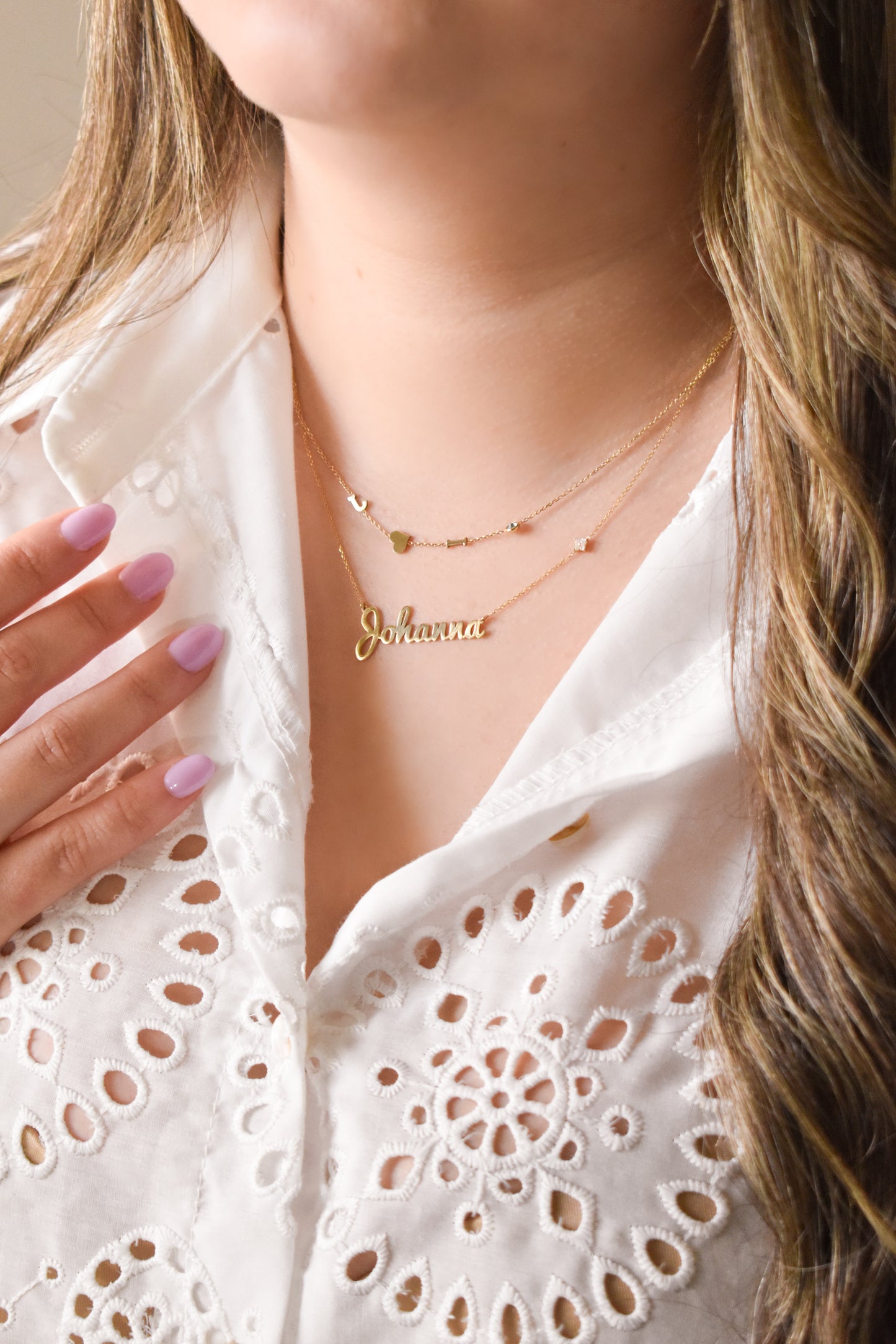 14K Solid gold Personalized Name necklace with Diamond