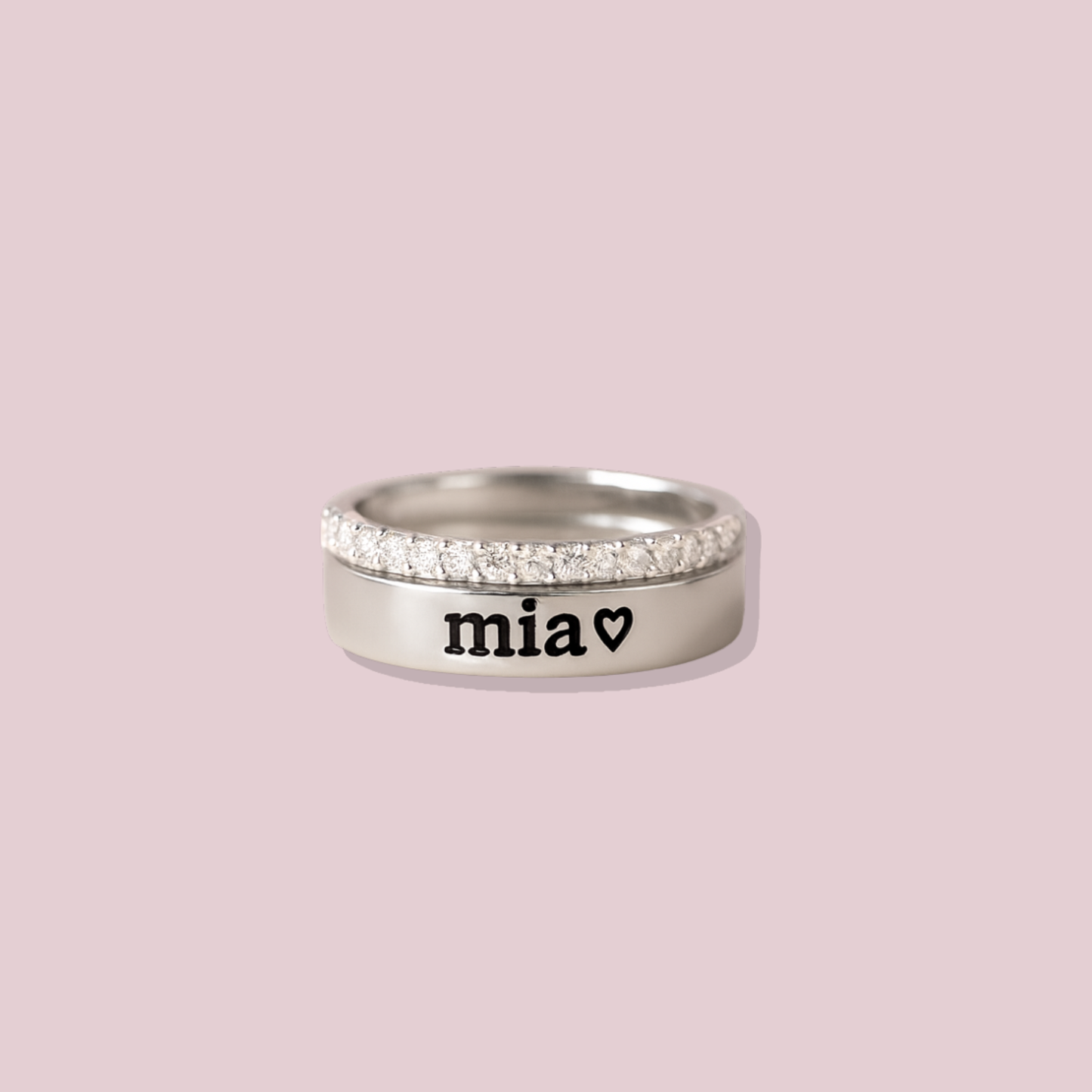 Sterling Silver Name Ring with CZ ring