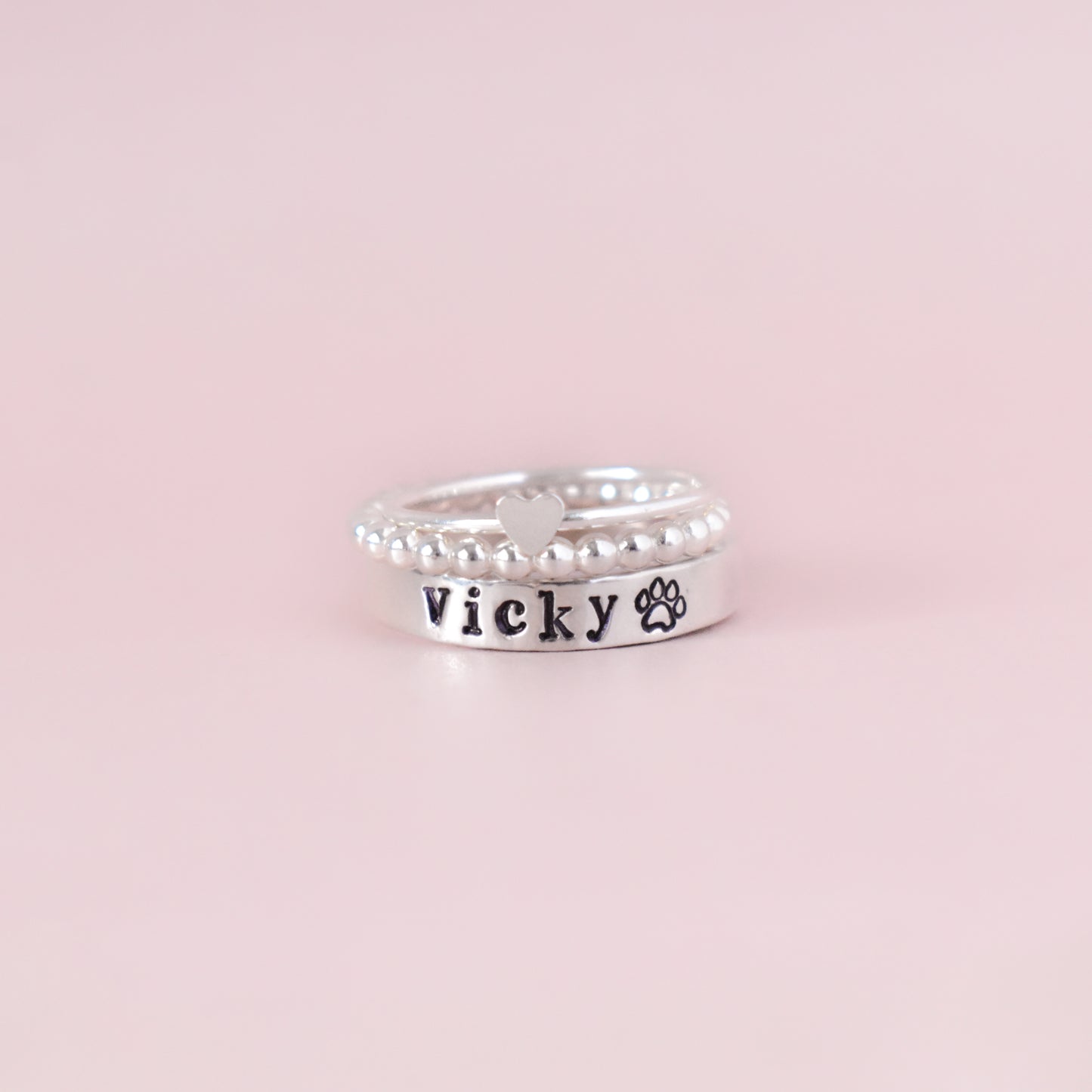 Dog name ring set