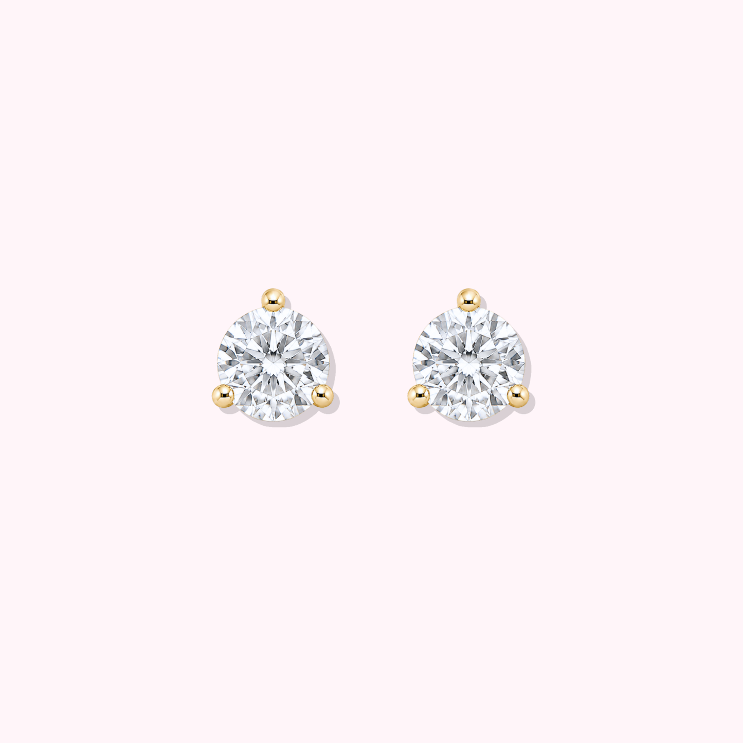 14K Solid Gold Lab Grown Diamond Earrings.