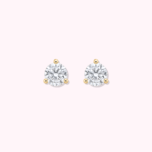 14K Solid Gold Lab Grown Diamond Earrings.