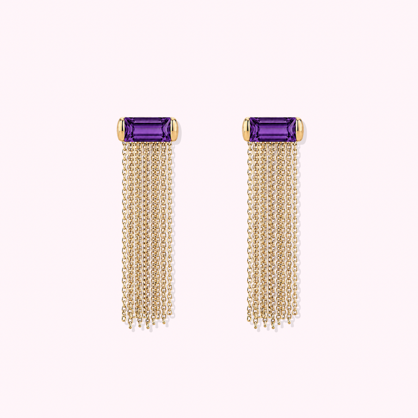 14K Solid Gold Multi Chain Earrings