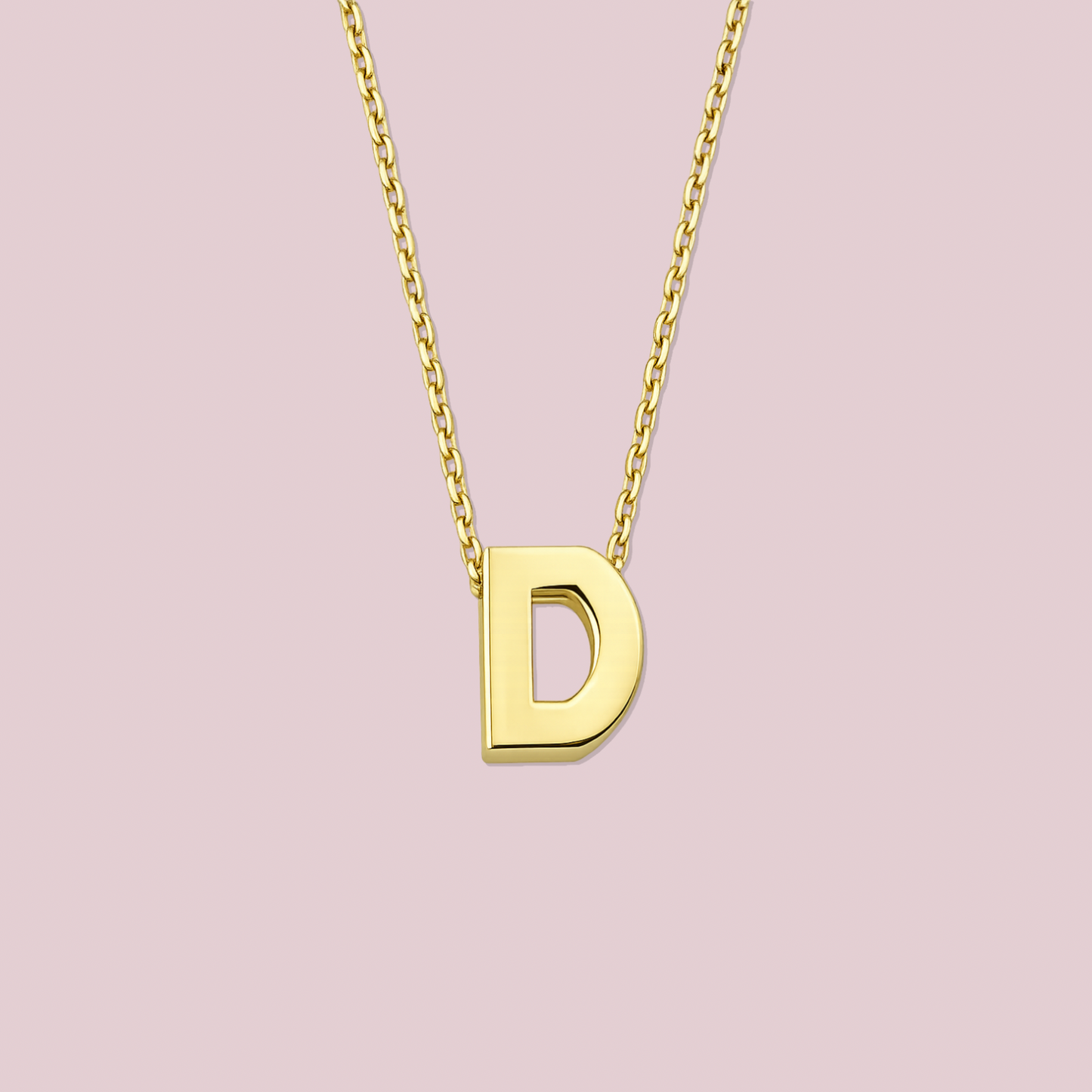 14K Solid Gold Initial “D” Necklace