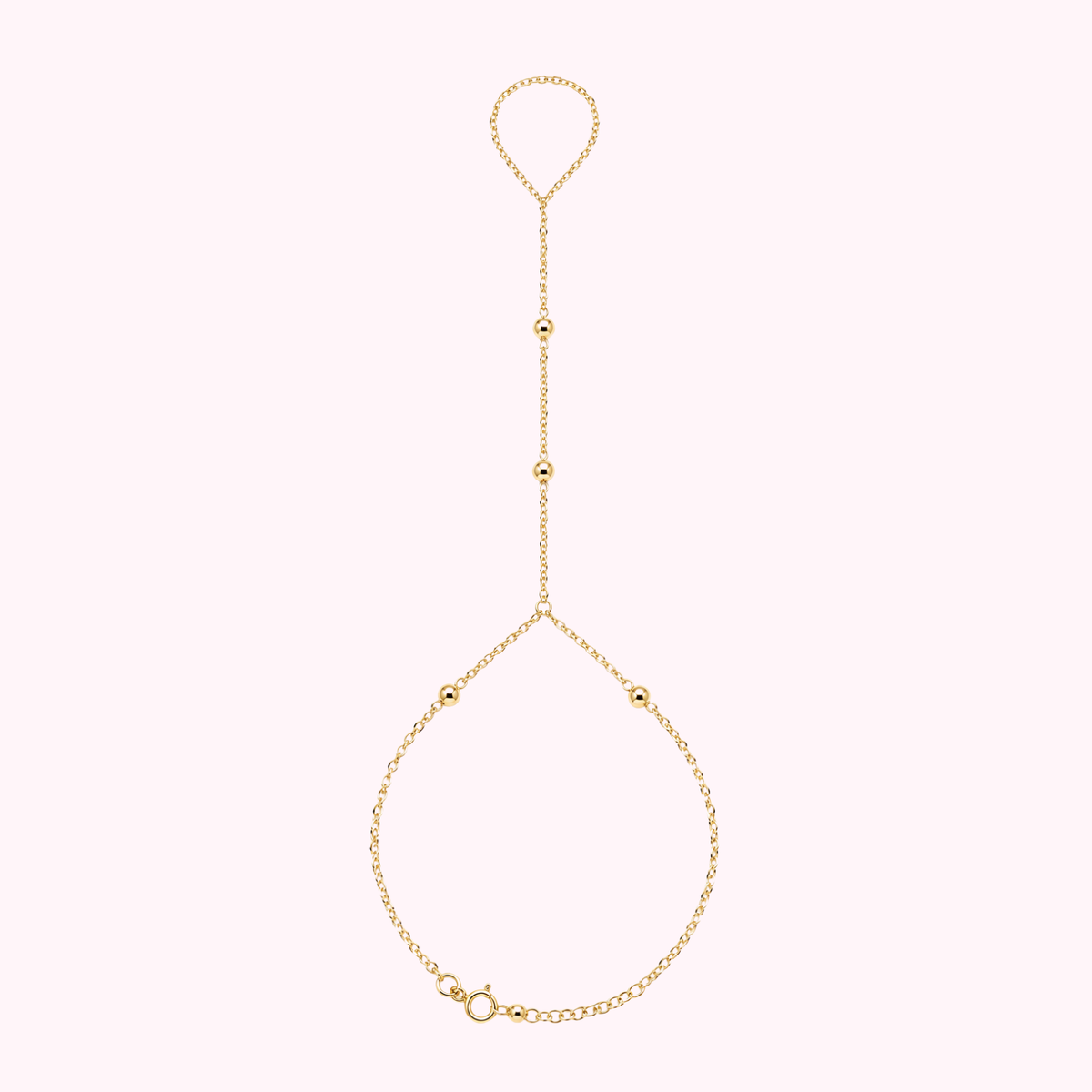 10K Solid Gold Ball Hand Chain