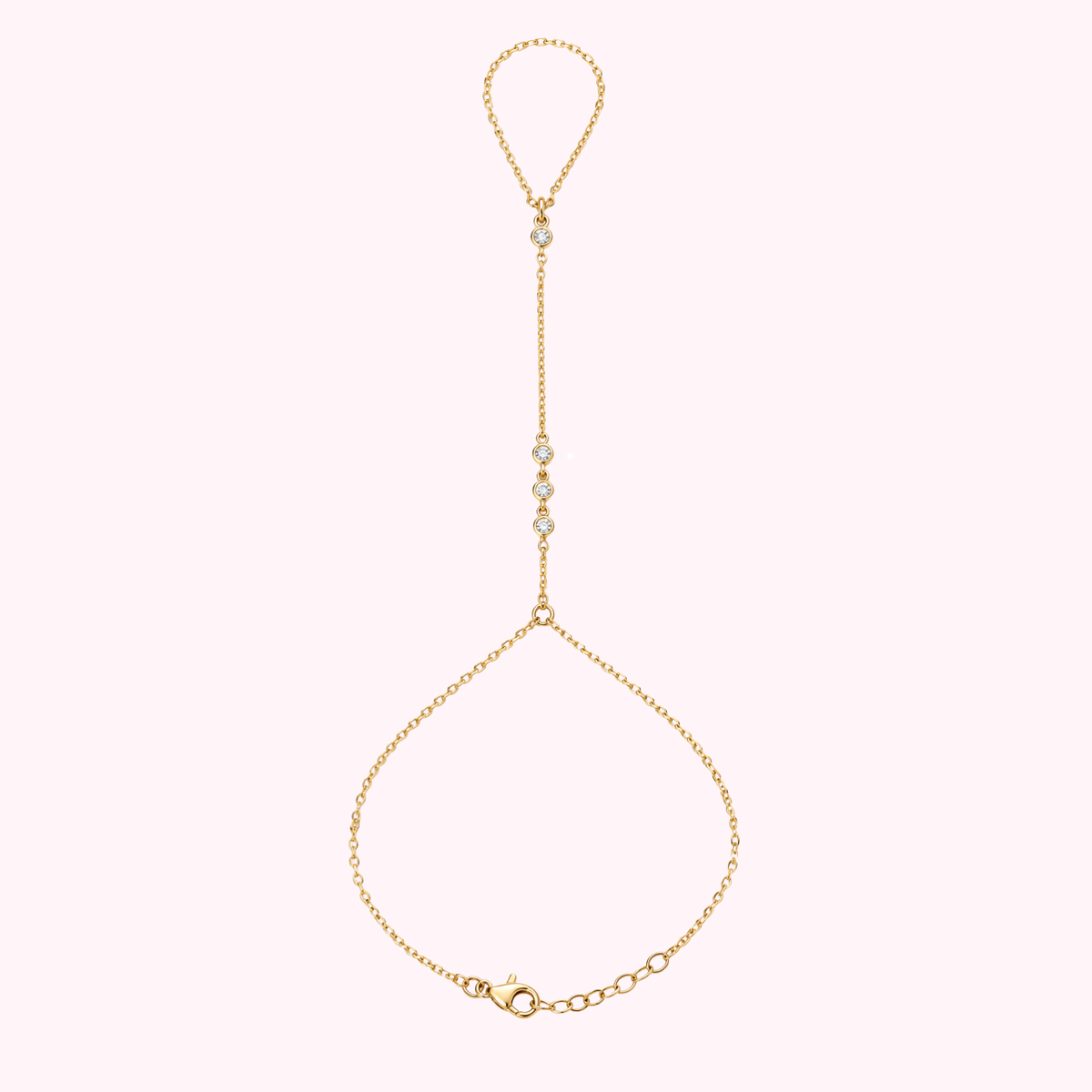 14K Solid Gold Hand Chain