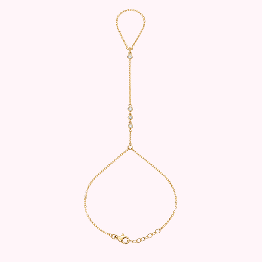 14K Solid Gold Hand Chain